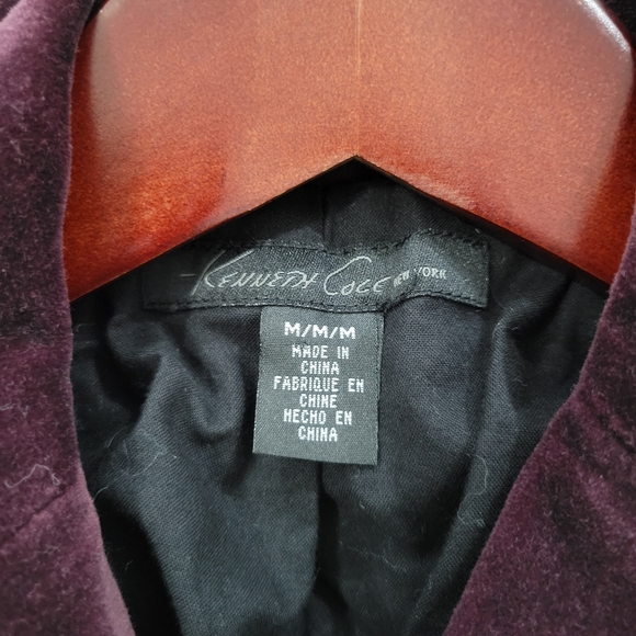 Kenneth Cole Dark Purple Velvet Buttoned Blazer W/ Functional Pockets Size M - Picture 3 of 4